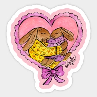 Sweetest Mother and Daughter Pajama Party!  Mommy & Me!  Mom and me! Mother's Day Super Rabbits! Sticker